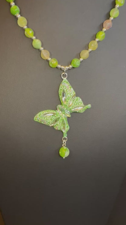 Mariposa Statement Necklace & Earrings - Green