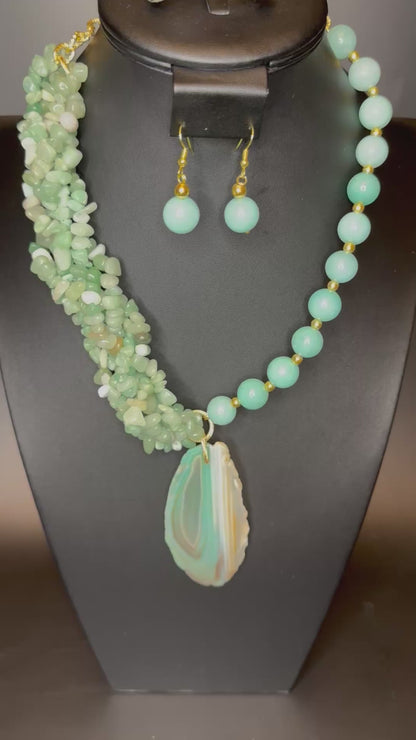 Jaspe/Jade Necklace & Earrings